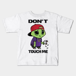 Sad Alien Character Don't Touch Me Kids T-Shirt